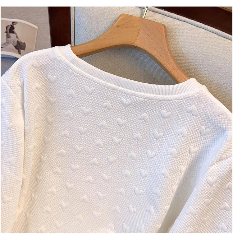 Plus Loose Pullover Love Jacquard Knit Sweater