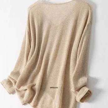 Plus Size Casual Loose Long Sleeve Sweater - HER Plus Size by Ench