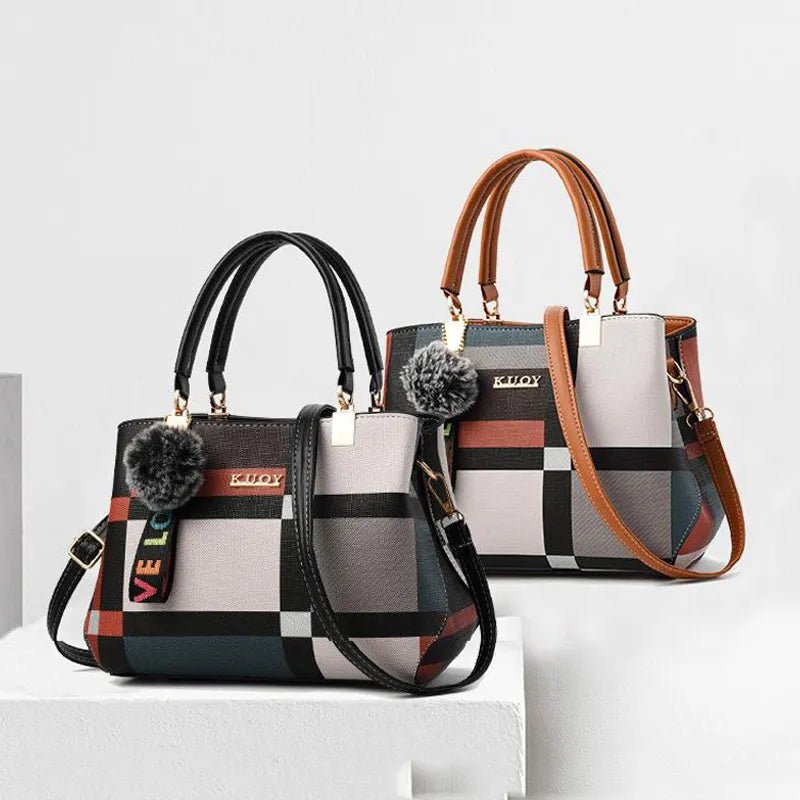 Women's Luxury Designer Plaid Handbag Shoulder Bag - HER Plus Size by Ench